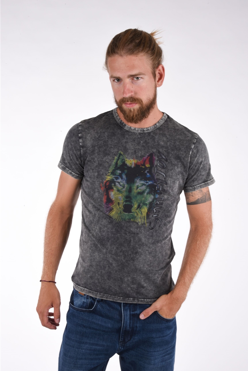 Tristen T-Shirt wolf print