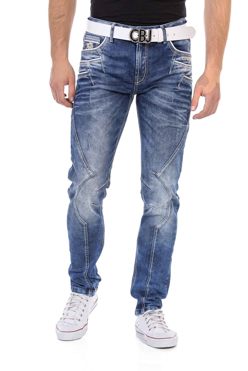 Jeans Straight Cut+Sewn