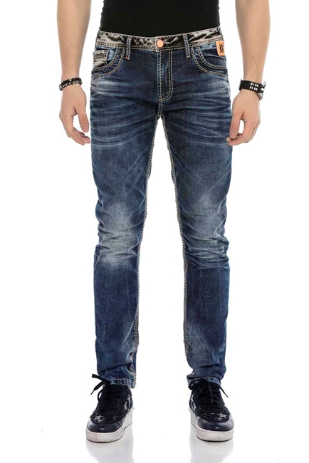 Jeans Straight Cut Saddle Stitching